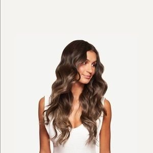 Luxy Hair Extensions shade Dark Ash Brown Balayage